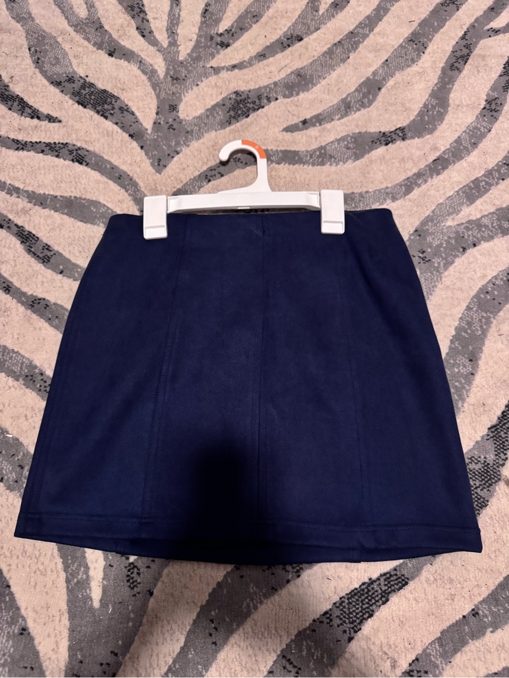 Wild Honey Navy A-Line Suede Mini Skirt